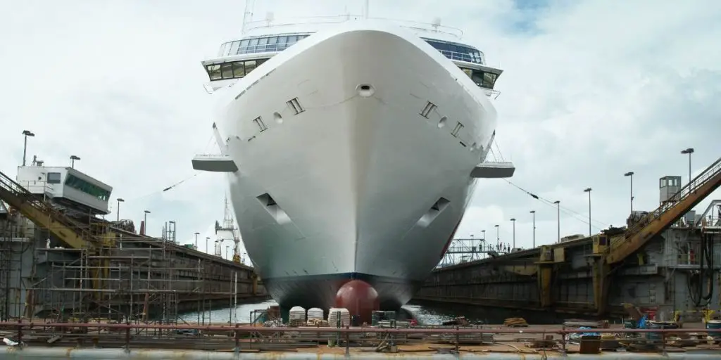 Cruise Ship In Dry Dock