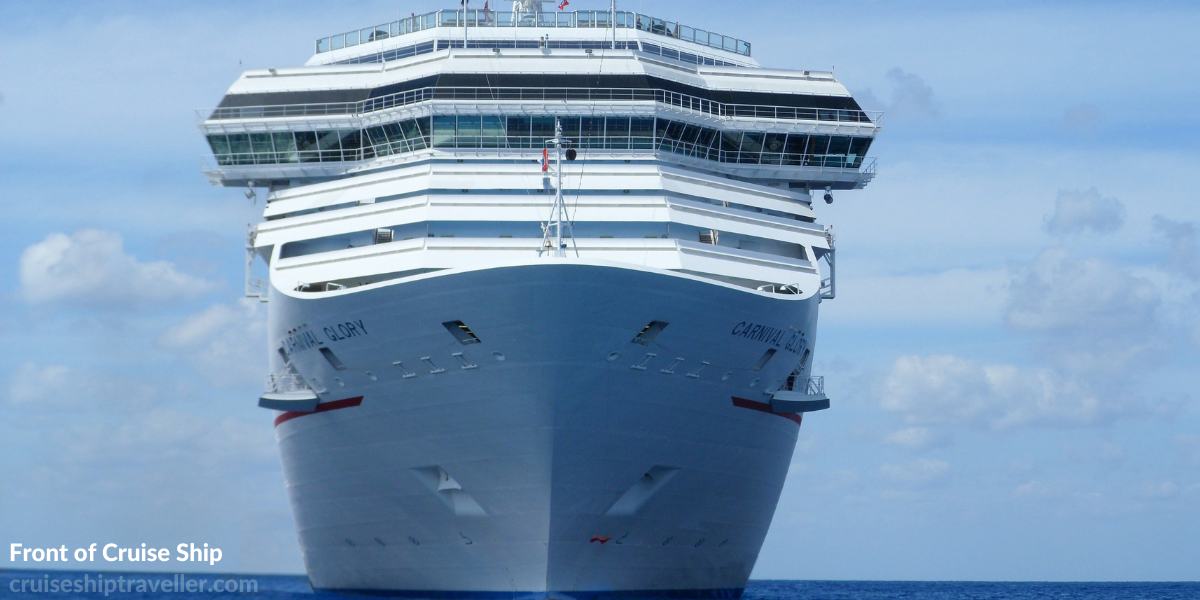 Front of cruise ship