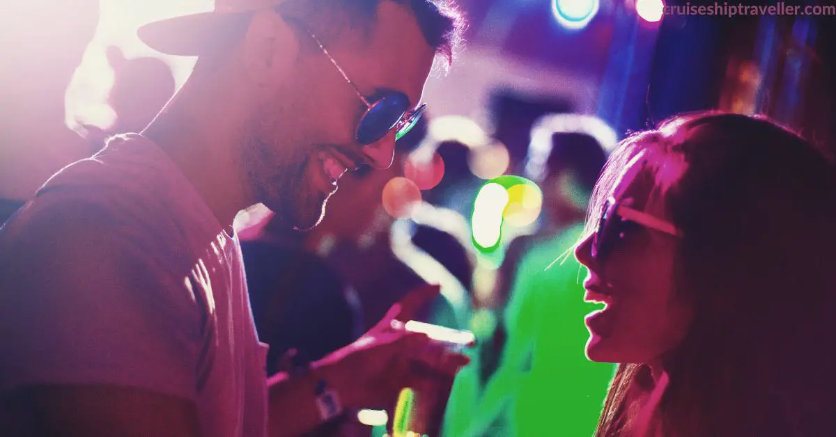 Couple meeting on a singles cruise