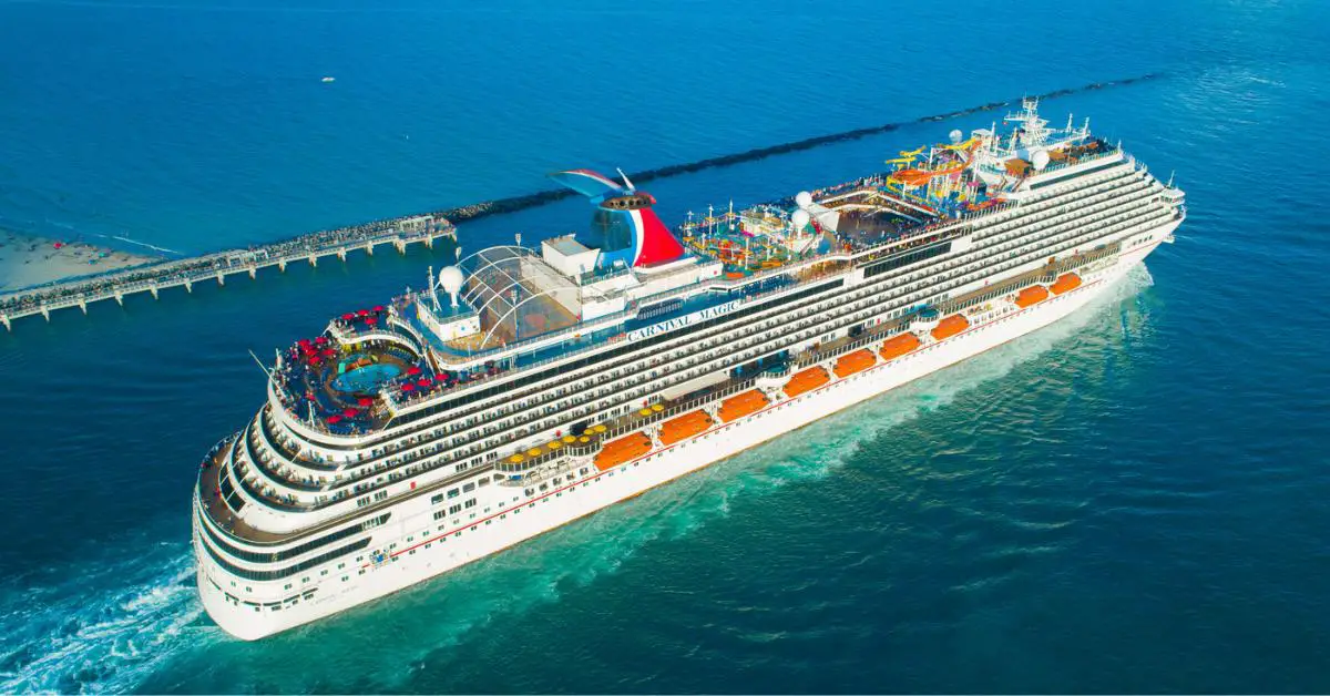 Aerial view of Carnival Magic at sea