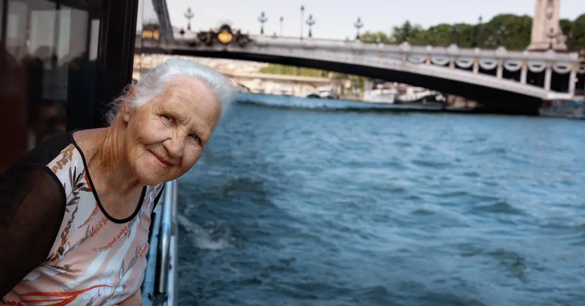 Elderly Lady on River Trip