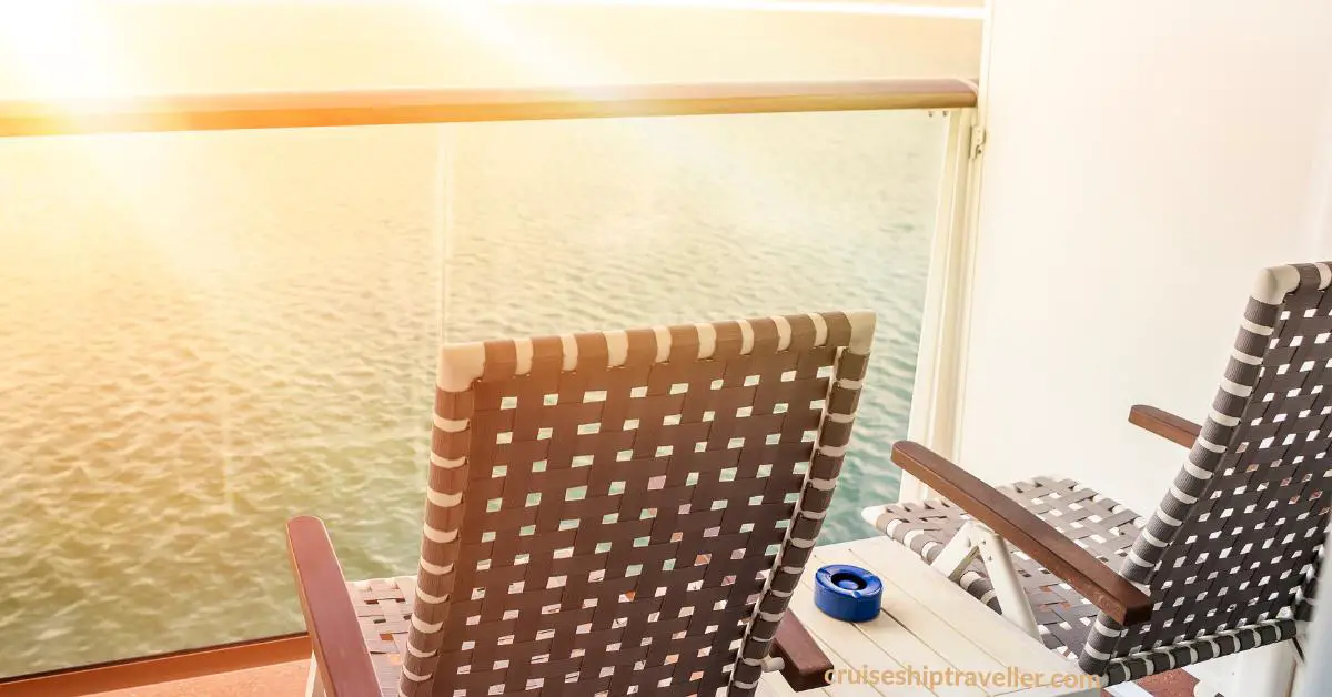 Ash tray on cruise ship balcony