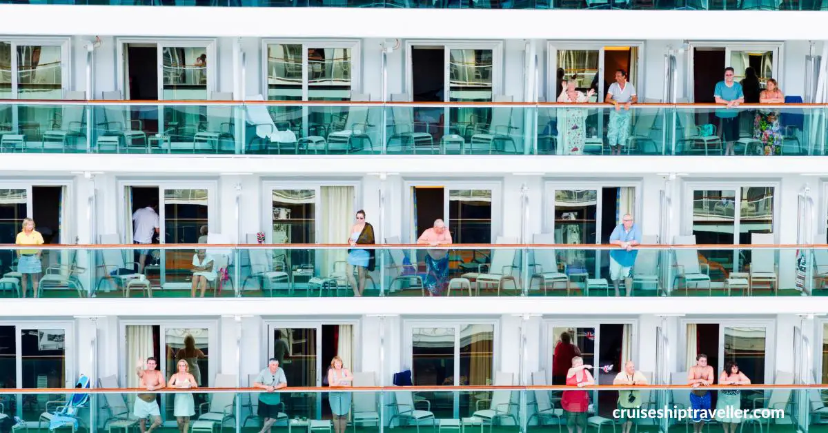 Guests on cruise balconies