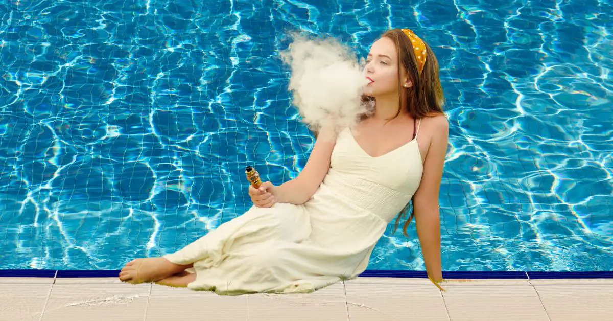 vaping by pool