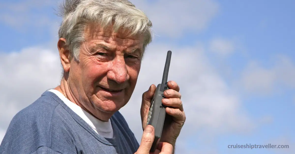 Older Man using Walkie Talkie