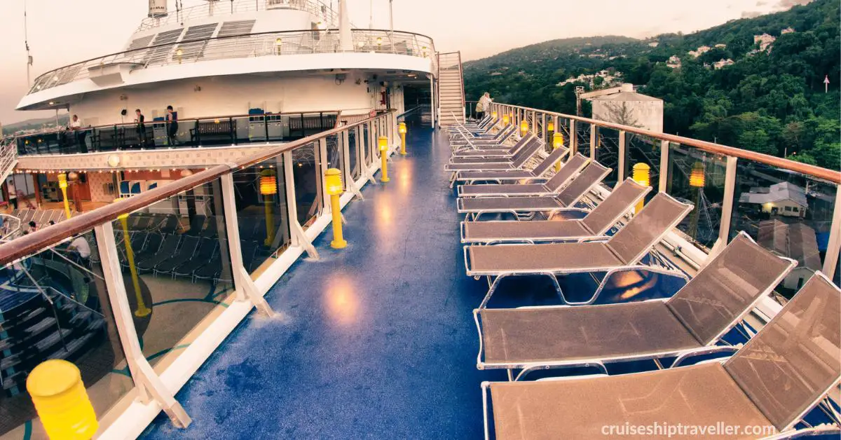 Sun Deck and Loungers on a cruise ship
